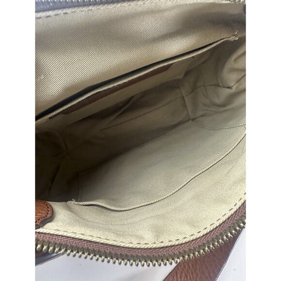 J. Crew Rider Brown Pebbled Leather Crossbody Bag Saddle Western Style Purse - Picture 9 of 16